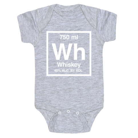 Whiskey Element (Periodic Alcohol) (White Ink) Baby One-Piece