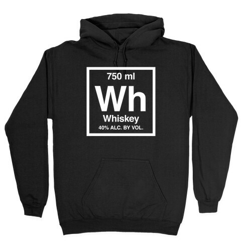 Whiskey Element (Periodic Alcohol) (White Ink) Hooded Sweatshirt