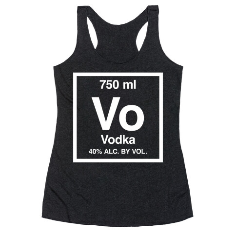 Vodka Element (Periodic Alcohol) Racerback Tank Top