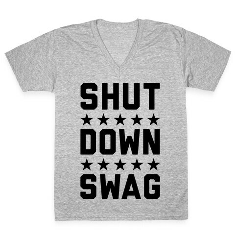 Shutdown Swag V-Neck Tee Shirt