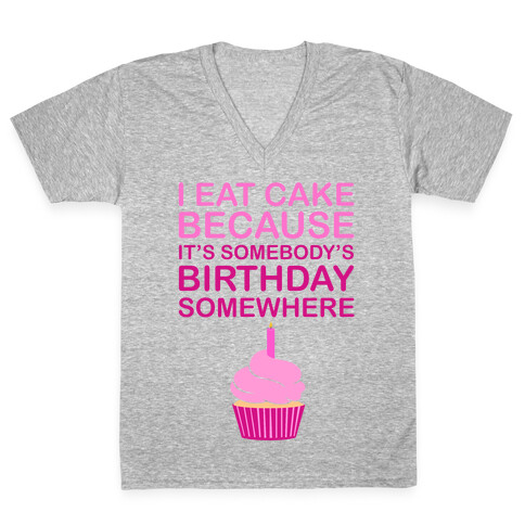 Birthday Cake V-Neck Tee Shirt
