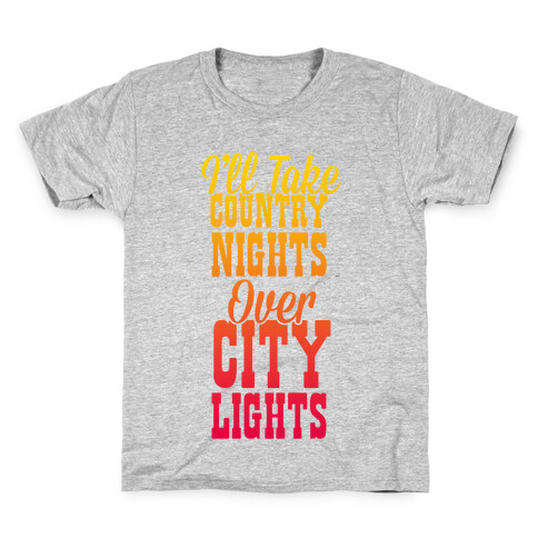 Country Nights Over City Lights Kids T-Shirt