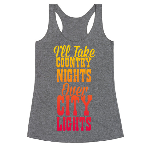 Country Nights Over City Lights Racerback Tank Top