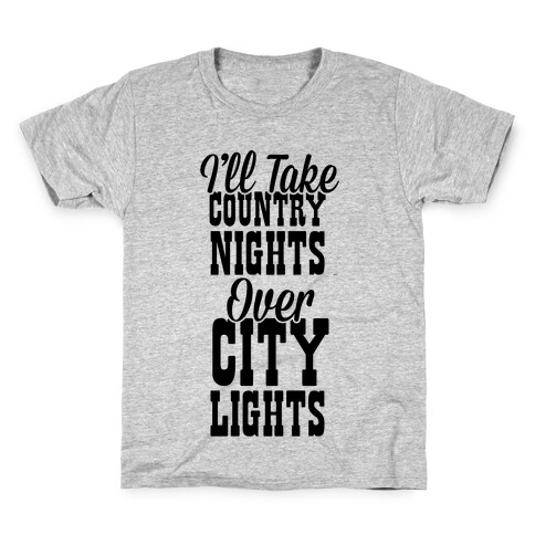 Country Nights Over City Lights Kids T-Shirt