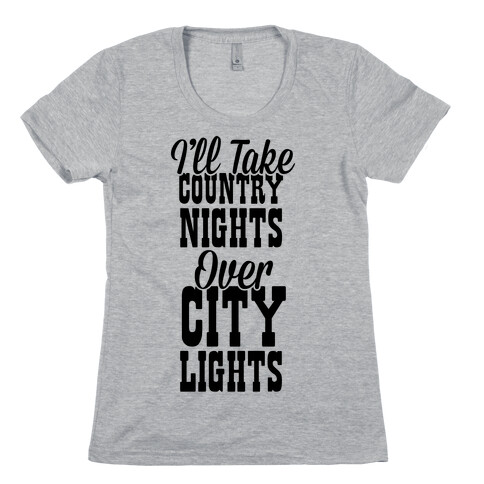 Country Nights Over City Lights Womens T-Shirt