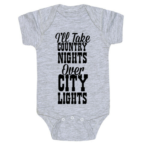 Country Nights Over City Lights Baby One-Piece