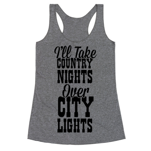 Country Nights Over City Lights Racerback Tank Top