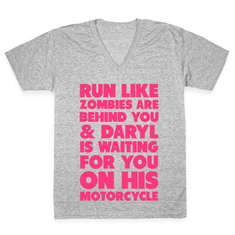 Run Like Daryl is Waiting V-Neck Tee Shirt