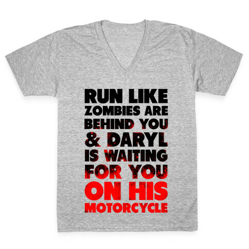 Run Like Daryl is Waiting V-Neck Tee Shirt