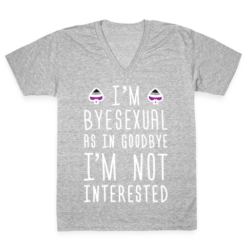 Byesexual (White) V-Neck Tee Shirt