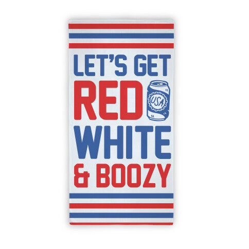 Red White & Boozy Beach Towel Beach Towel