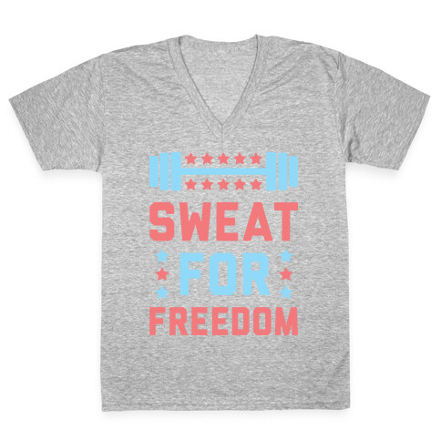 Sweat For Freedom (White) V-Neck Tee Shirt