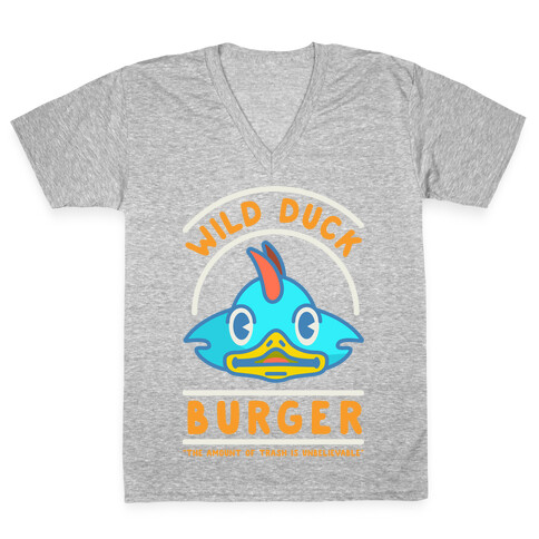 Wild Duck Burger Orange V-Neck Tee Shirt