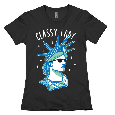 Classy Lady Liberty (White) Womens T-Shirt