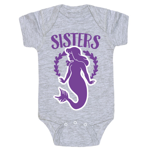 Mermaid Sisters (Purple) Baby One-Piece