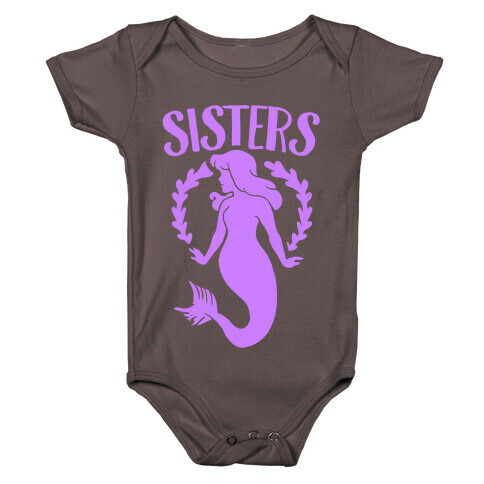 Mermaid Sisters (Purple) Baby One-Piece