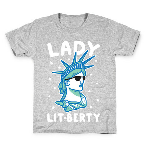 Lady Lit-berty (White) Kids T-Shirt