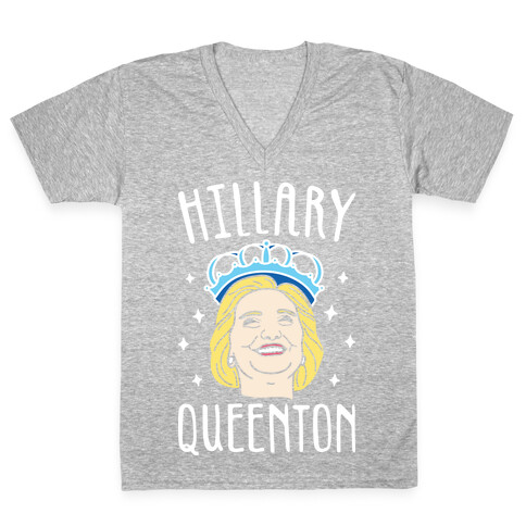 Hillary Queenton (White) V-Neck Tee Shirt