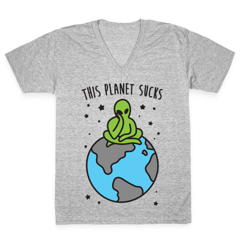 This Planet Sucks V-Neck Tee Shirt