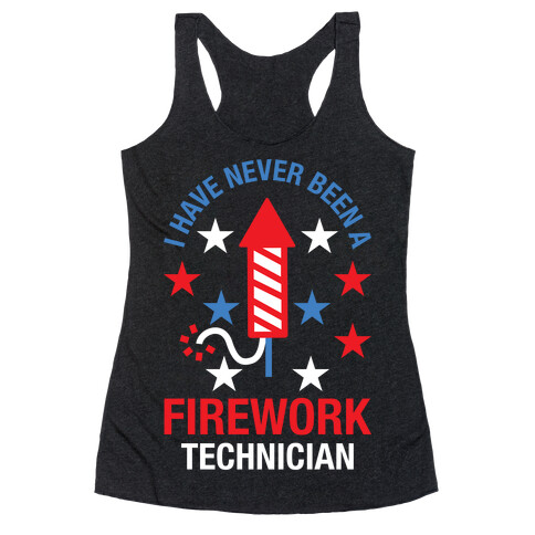 Firework Technician Red White and Blue Racerback Tank Top
