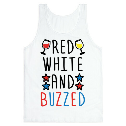 Red, White And Buzzed Tank Top