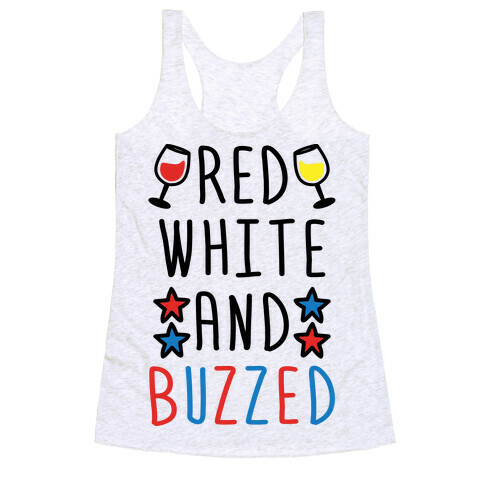 Red, White And Buzzed Racerback Tank Top