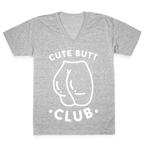 Cute Butt Club (White) V-Neck Tee Shirt