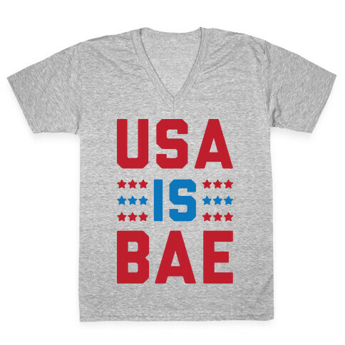 USA is BAE V-Neck Tee Shirt