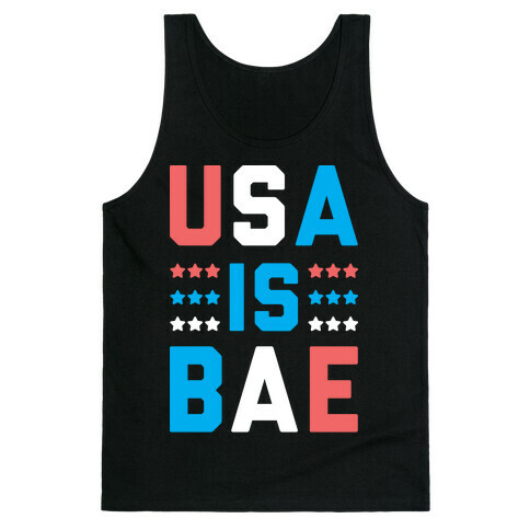 USA is BAE (White) Tank Top