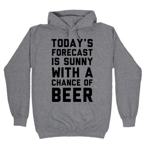 Today's Forecast Is Sunny With A Chance Of Beer Hooded Sweatshirt