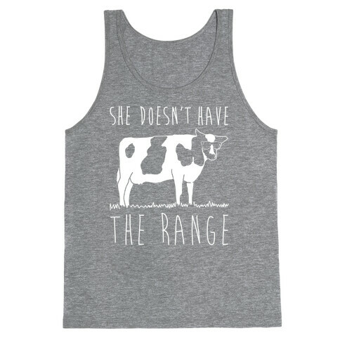 Cow She Doesn't Have The Range White Print Tank Top