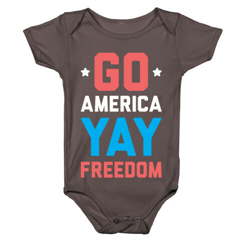 Go America Yay Freedom (White) Baby One-Piece