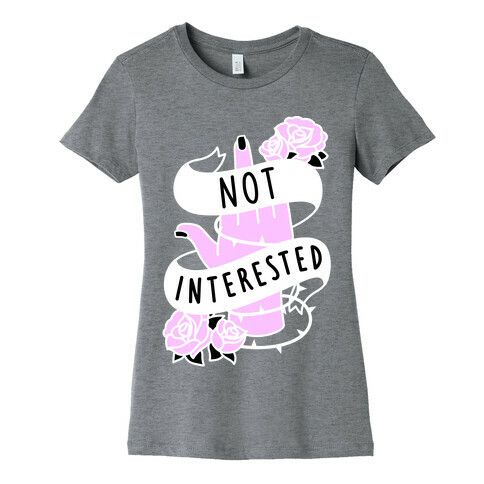 Not Interested (White) Womens T-Shirt