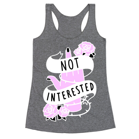 Not Interested (White) Racerback Tank Top