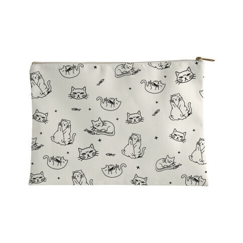 Sassy Cat Pattern Accessory Bag