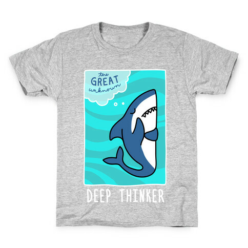 Deep Thinker Shark (White) Kids T-Shirt