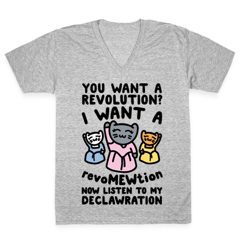 I Want A Revomewtion Parody V-Neck Tee Shirt