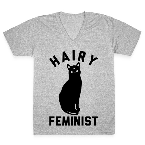 Hairy Feminist V-Neck Tee Shirt