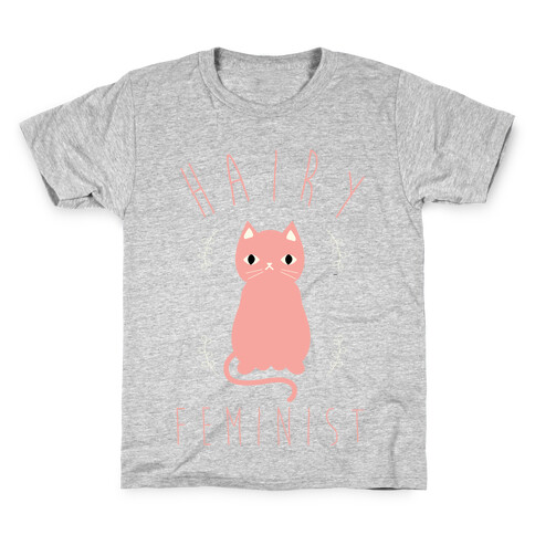 Hairy Feminist Pink Kids T-Shirt