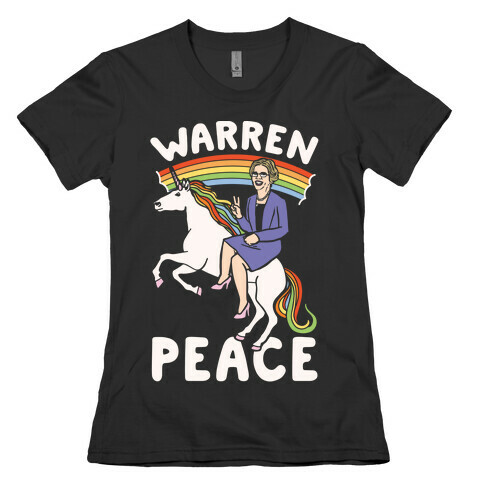 Warren Peace White Print Womens T-Shirt