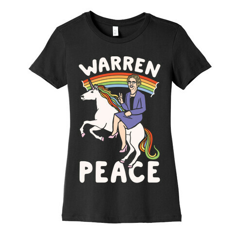 Warren Peace White Print Womens T-Shirt