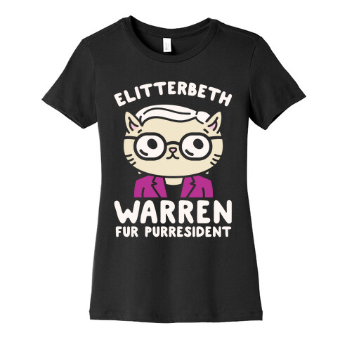 Elitterbeth Warren Fur Purresident White Print Womens T-Shirt
