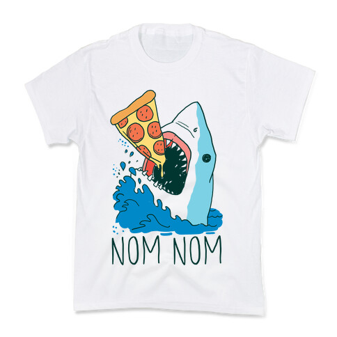 Nom Nom Pizza Shark  Kids T-Shirt