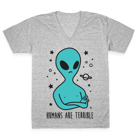 Humans Are Terrible V-Neck Tee Shirt