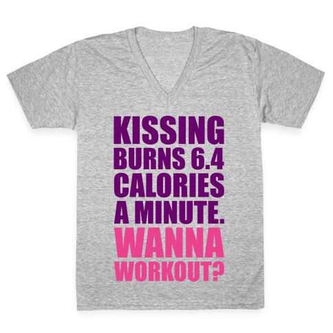 Kissing Burns Calories V-Neck Tee Shirt