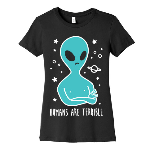 Humans Are Terrible (White) Womens T-Shirt