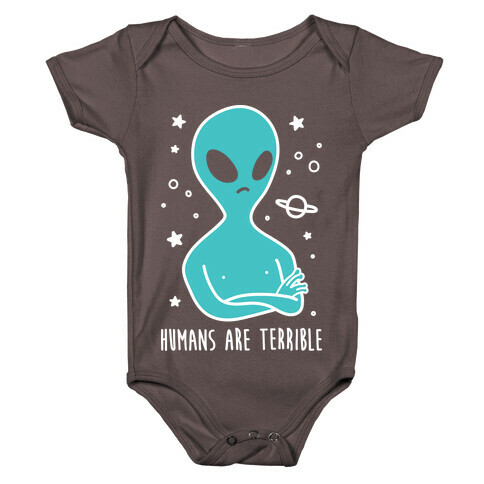 Humans Are Terrible (White) Baby One-Piece