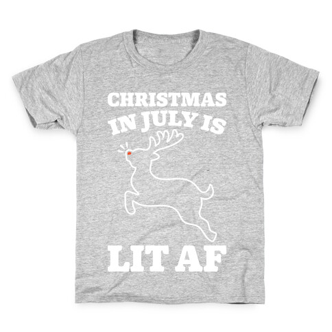 Christmas In July Is Lit AF White Print Kids T-Shirt