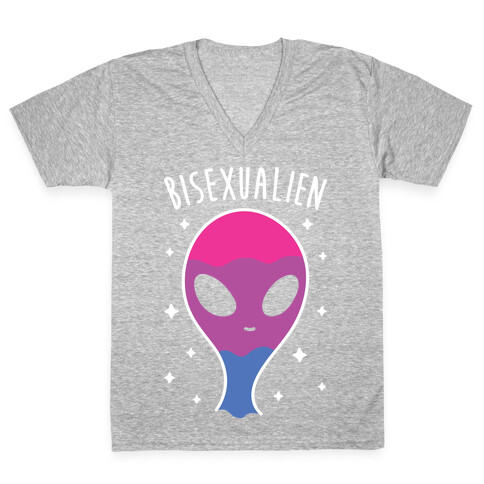 Bisexualien (White) V-Neck Tee Shirt