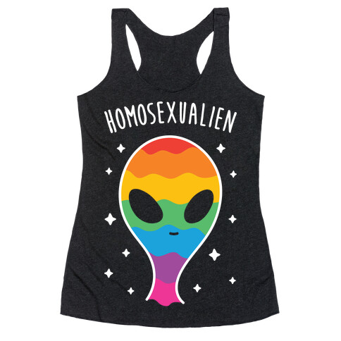 Homosexualien (White) Racerback Tank Top